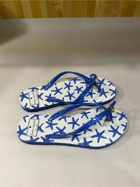 kate spade Blue Print ocean Flip Flops